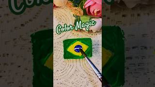 “Brazil Flag Painting 🎨 Easy Art Magic Hack🇧🇷✨ #art #panting #worldcup