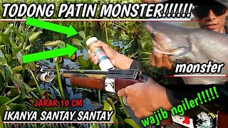 Todong ikan patin monster jarak dekat!!!!!pemaser wajib coba!!!