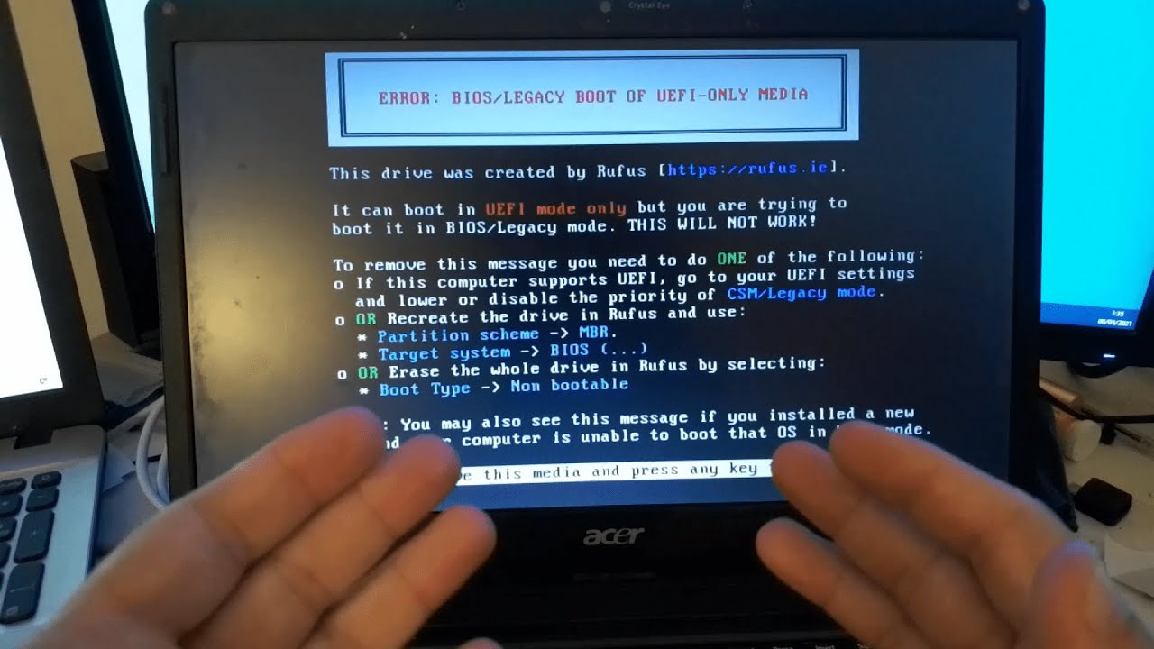 ERROR (RUFUS) LEGACY BOOT OF UEFI MEDIA (SOLUCION) WINDOWS 10 - YouTube