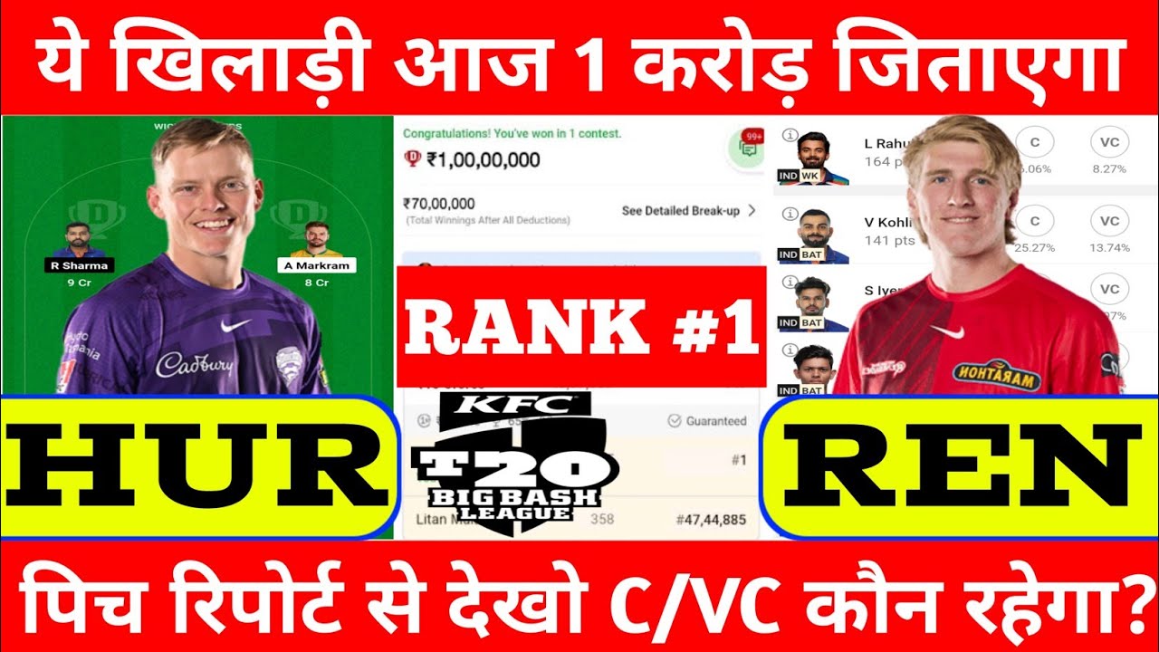 HUR Vs REN Dream11 Prediction,REN Vs HUR Dream11 Prediction,REN Vs HUR ...