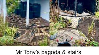 Fixing Mr Tony’s pagoda and stairs