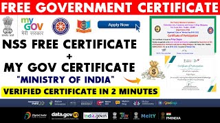 NSS Free Certificate | Free Government Certifications Online | Ministry of India | My Gov