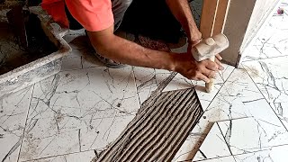 Secrets of a successful doorstep ceramic tile installation #tiles #diy #ceramic