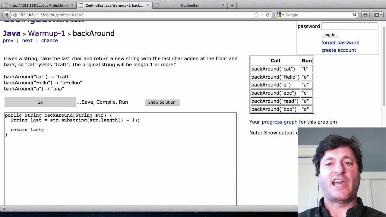 Codingbat 1 Introduction To Java Strings Youtube Codingbat 1 Introduction To Java Strings Youtube