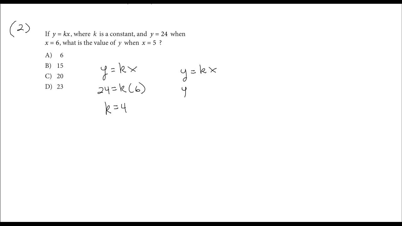 SAT 2016 (Redesigned) Math Section 4 #2 - YouTube