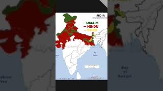 India: Hindu vs Muslim Population Comparison Map #shorts