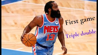 James Harden 1st game as a Net: Triple double vs. Orlando Magic