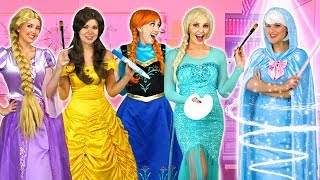 FAIRY GODMOTHER’S MAGIC ART CLASS. Elsa Anna, Rapunzel, Belle, Cinderella and Aurora live the art.