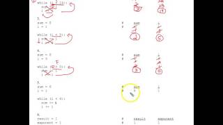 Tracing While Loops Worksheet 1