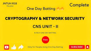 CNS UNIT - 2 |Block Cipher, DES, AES, Blowfish, RC5,IDEA,RC4,RSA,Elgamal,Knapsack| JNTUH #r18 #r22
