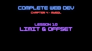 Web Dev 4 - 10 Limit & Offset