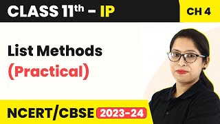 List Methods and Built-in Functions (Practical)(Code 065) | Class 11 Informatics Practices Chapter 4