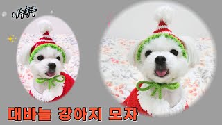 #00117  #대바늘강아지모자뜨기#손뜨개질니트모자#강아지뜨개모자|강아지니트/crocheted hat/子犬カーディガン編み