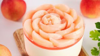 簡易免焗白桃稀有芝士蛋糕食譜 | Easy No-Bake White Peach Rare Cheesecake Recipe