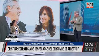 🤔La estrategia de Cristina Fernández de despegarse del derrumbe de Alberto Fernández I A24