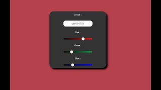 RGB COLOR GENERATOR USING BASIC HTML CSS AND JAVA SCRIPT | RGB COLOR CODE GENERATOR