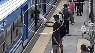 Video: Woman survives after fainting and falling under moving train l ABC7