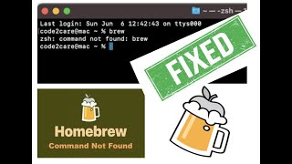 ✅ Solved ✅ How To Fix Homebrew Installation Problem Zsh Command Not Found - Brew | M1- Intel Macbook