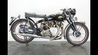 Vincent Rapide 1950 998cc 2 cyl ohv - start up - 4K