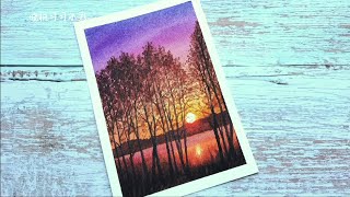 水彩画教程 一起看日落呀 | Watercolor Tutorial - Watch the sunset together