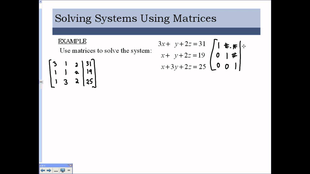 Using Row Operations To Solve Systems Of Equations - YouTube