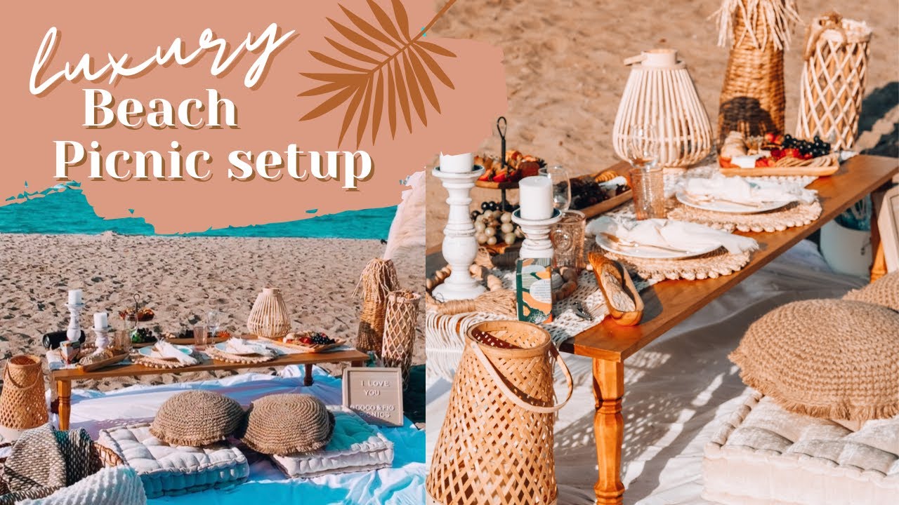 LUXURY BOHO BEACH PICNIC | All Day Setup & Clean Up With Us! - YouTube