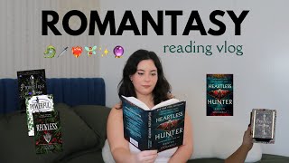 reading romantasy books for a week ❤️‍🔥🗡️ (powerless + heartless hunter) *spoiler free reading vlog*