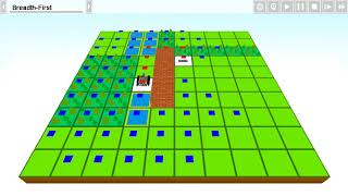 Path Finding Simulation - Map M - Test 1