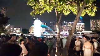 新加坡新年美丽夜景 鱼尾狮 Beautiful Night View Marina Bay Merlion Singapore New Year