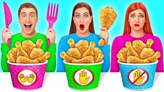 No Hands vs One Hand vs Two Hands Eating Challenge | Funny Food Situations by Multi DO