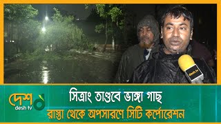 সিত্রাং তাণ্ডবে ভাঙ্গা গাছ রাস্তা থেকে অপসারণে সিটি কর্পোরেশন | Cyclone Sitrang | Desh TV News