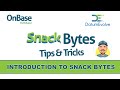 Introduction to Series - OnBase Snack Bytes Tips & Tricks