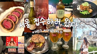 [서울vlog]2편|해방촌맛집|미슐랭 가이드 선정 맛집‼|비프웰링턴✨|논현 한식오마카세까지|서울 맛있게 먹고갑니다😤(feat.또간집)