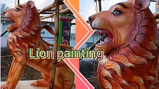 how to lion painting