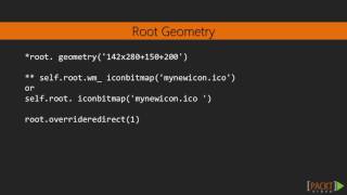63 Some Common Root Window Options