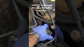 Here is a video of showing the failure of PCV membrane on 2011 V8 5.0 Jaguar or Land Rover engine.