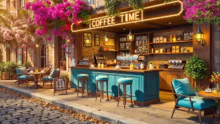 Springtime Street \u0026 Smooth Bossa Nova Jazz Music at Outdoor Coffee Shop Ambience for Relax, Uplift 🌸