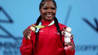 Maya Laylor celebrates Weightlifting gold for Canada