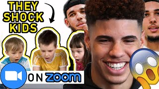 Lamelo, Liangelo & Lonzo Surprise Kids (Before the Draft) During School! on Zoom-Dunks too!