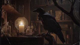 ℜ𝔞𝔳𝔢𝔫’𝔰 𝔏𝔞𝔪𝔢𝔫𝔱 ~ Candlelit Shadows and Echoes of Forgotten Knowledge in a Timeless Study