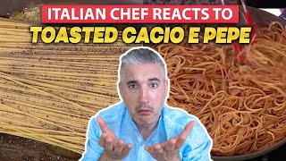Italian Chef Reacts to Rachael Ray TOASTED CACIO E PEPE