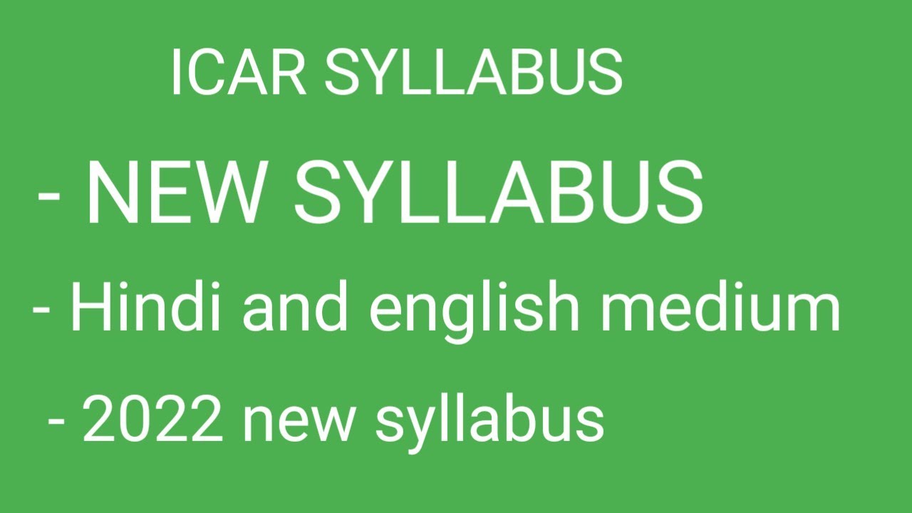 ICAR Syllabus / Icar Syllabus Pdf / Icar Syllabus 2022 / Icar Physics ...