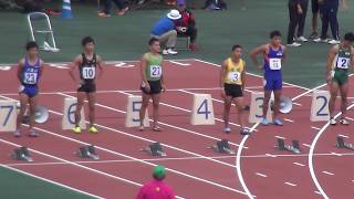 2017 沖縄県民体育大会  男子100m 決勝　与那原良貴