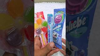 Hunting lollipop candy 🍭 yupi windmill Mentos in Styrofoam granules #shortvideo #reversevideo