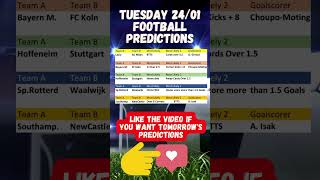 Football predictions, soccer picks Tuesday 24/01 #seriea #bundesliga #leaguecup #eredivisie #shorts