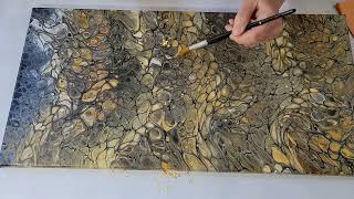 (306) ADDING GOLD LEAFING to an Acrylic Pour - Easy Way to Add Elegance!