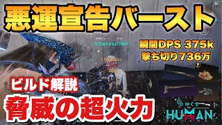 【#ワンスヒューマン】最強火力！！脅威のDPS375k！20秒で736万ダメージ！悪運バーストビルドを徹底解説！【#OnceHuman】