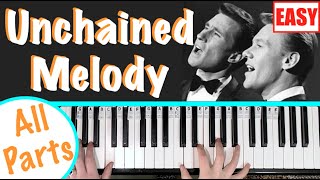 How to play UNCHAINED MELODY - Easy Piano Tutorial [chords accompaniment]