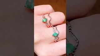 emerald gem silver settings rings jewelry Gem stone 💎