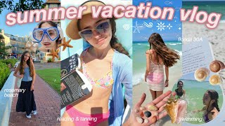 SUMMER VACATION VLOG 🥥🐚🌺 | beach, reading, sunsets, swimming, Florida 30A, chaos